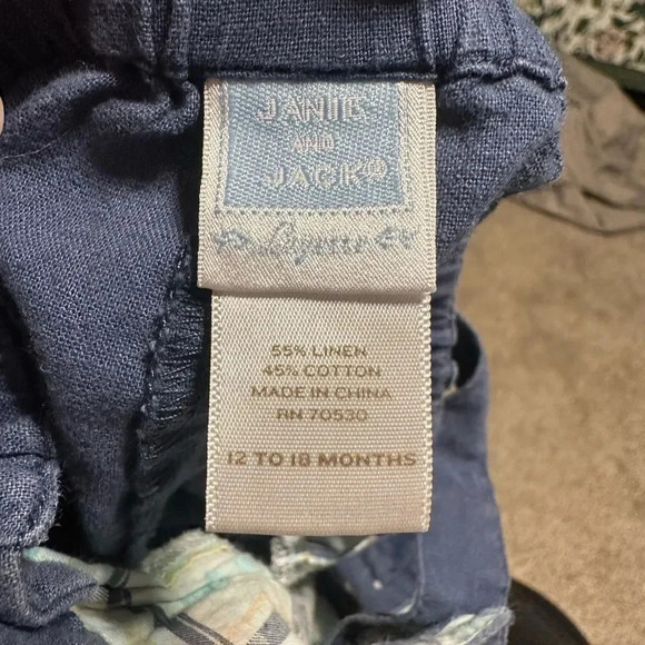 Bundle Janie and Jack Linen Cotton Short Overall Jumper  12-18 Months - Picture 5 of 6